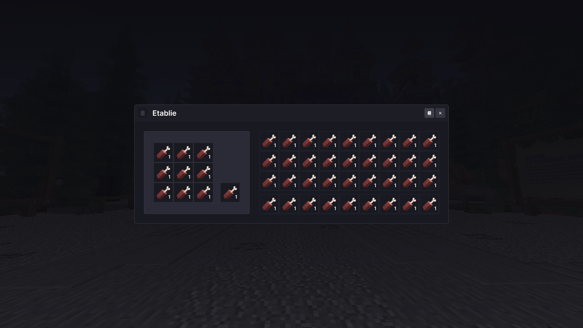 Nouvelle table de craft